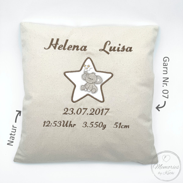 Kissenbezug Geburtsdaten