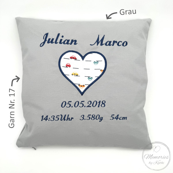 Kissenbezug Geburtsdaten