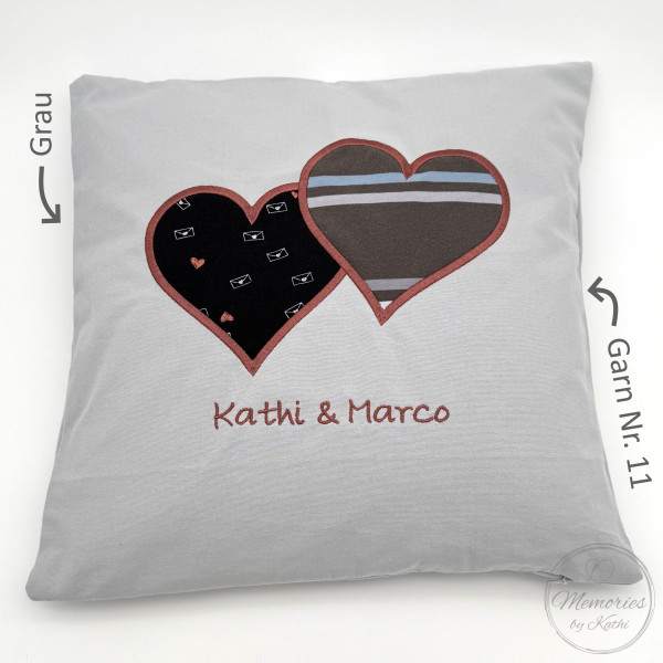 Kissenbezug Herz an Herz