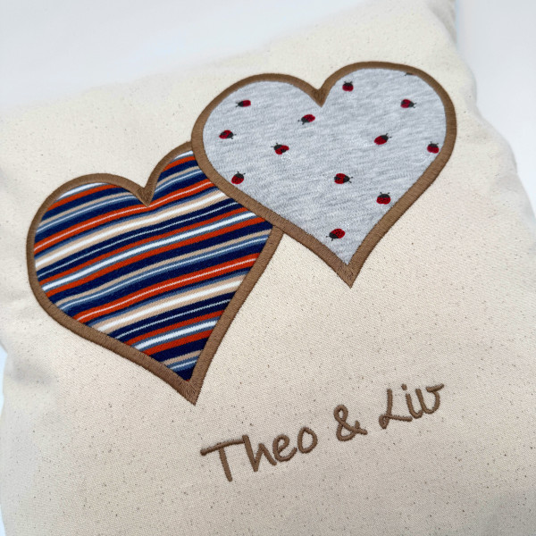 Kissenbezug Herz an Herz